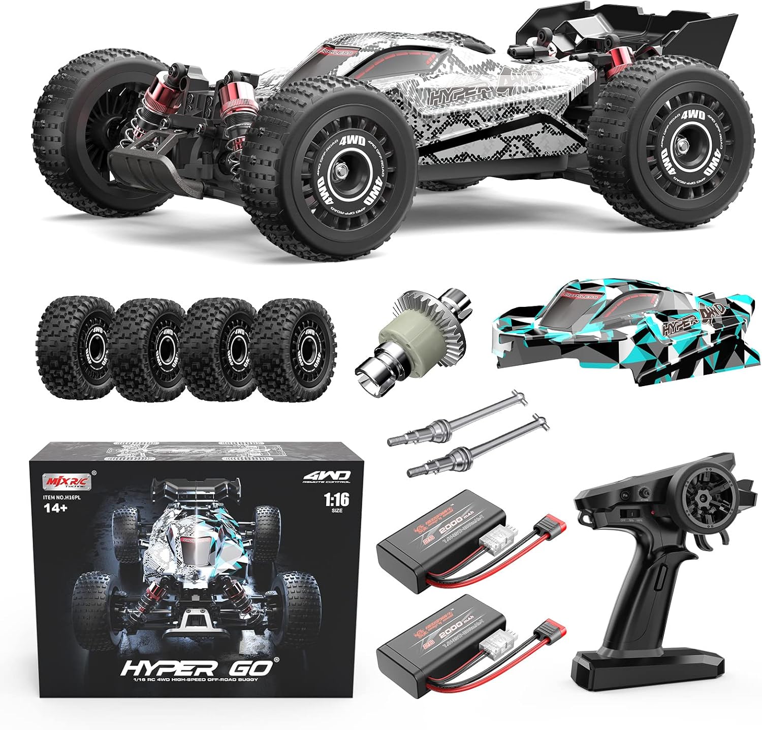 Rc Hobby Grade Truck - 1/16 Schaal RTR Brushless RC Buggy